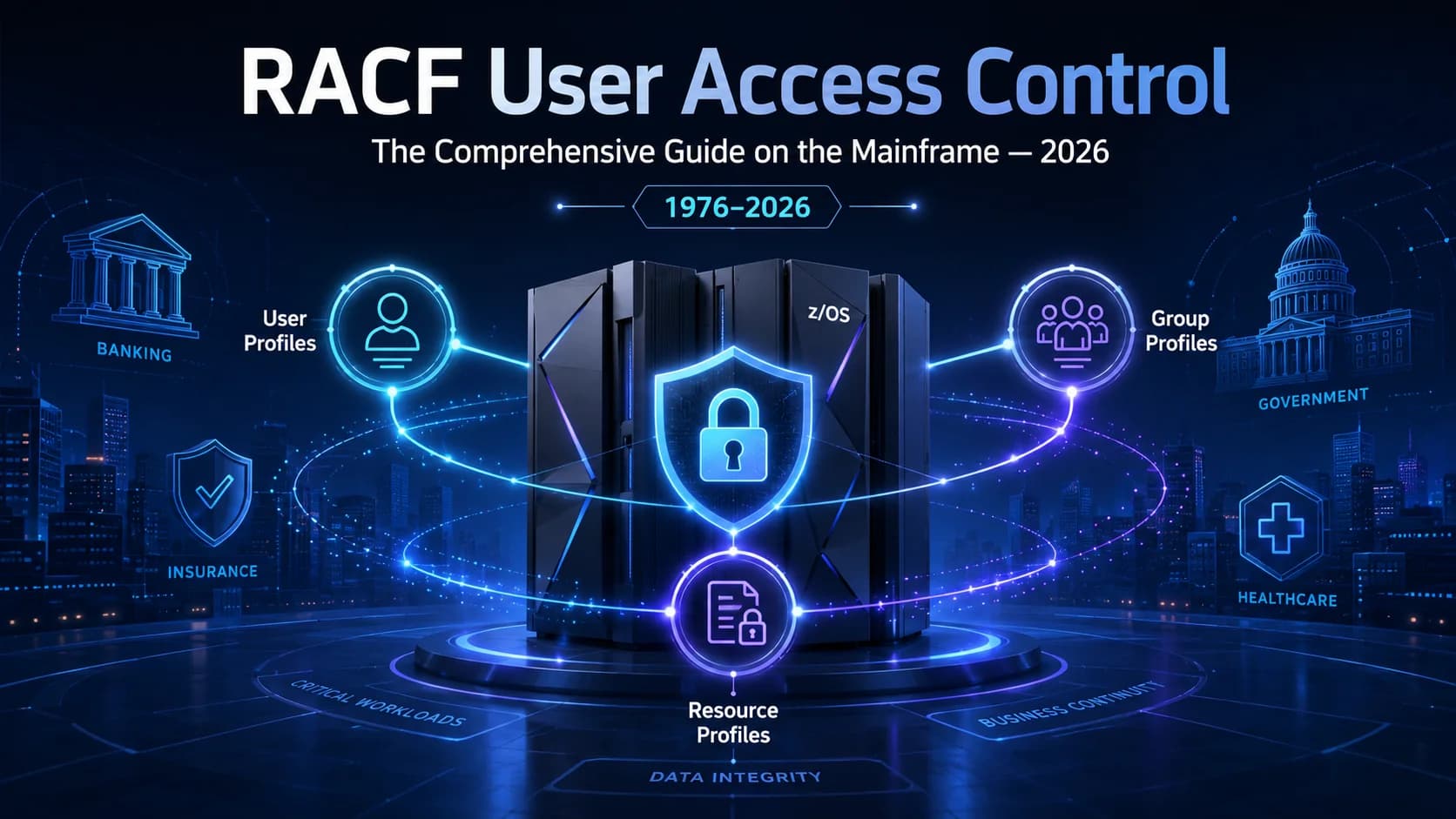 RACF user access control comprehensive guide 2026 — the three core RACF profile types (user profiles, group profiles, resource profiles), user profile fields and states (RACF ID, name, class, group memberships, connect groups, revoke states), group hierarchy and inheritance, resource profile generic vs discrete matching, dataset protection, general resource classes (CICS, DB2, IMS, TSO, MVS.*), and the modern IAM integration patterns that extend RACF into federated enterprise identity.